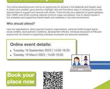 Midlands and Eastern individual employer and personal assistant online networking event